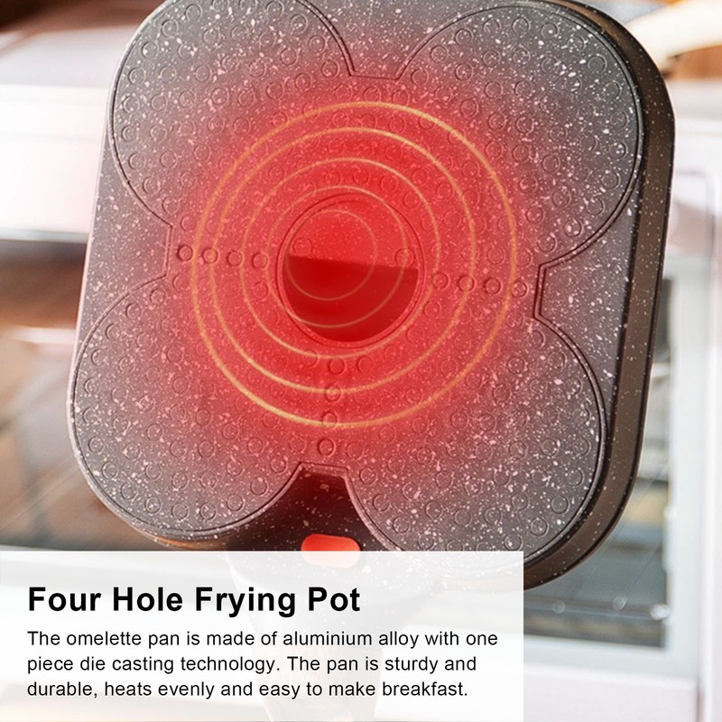 Egg Frying Pan Heat Sensitive Silicone Aluminium Pancake Frying Pan