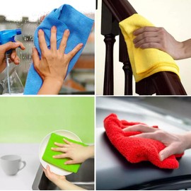 Wesell 16 Paños De Limpieza De Microfibra Trapos Toalla Multiusos Baño Sin Pelusas Absorbentes Sin Rayas No Abrasivos Reutilizables Y Lavables 40x40 CM (Multicolor)