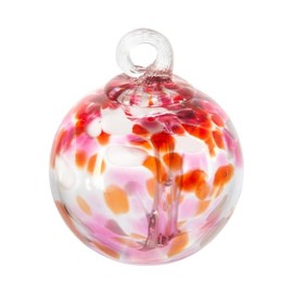 Dale Tiffany Hand Blown Glass, 4" Diameter Blush, Tree of Life Collection, Witch Globe Hanging Garden Indoor/Outdoor Decorative Ornament Gazing Ball