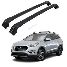 Roof Rack Cross Bars fit for Hyundai Santa Fe Sport 2013-2018 (with Flush roof Rails) Cargo Luggage Kayak Canoe Bike Snowboard Skiboard