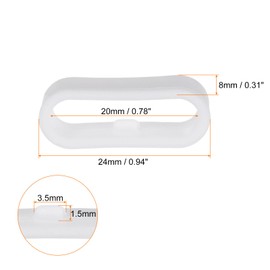 HARFINGTON 10Pcs Watch Band Strap Loops Silicone Replacement Fastener Rings Silicone Watch Holder Keeper for 20mm Width Watch Band, White
