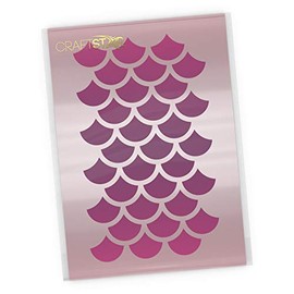 CraftStar Mermaid Scales Pattern Stencil - Craft/Airbrush Mermaid Scales Template