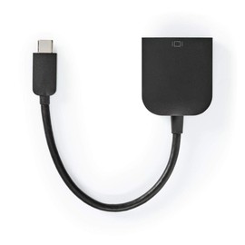 USB Adapter | USB 3.2 Gen 1 | USB-CT Male | VGA Female | 5 Gbps | 0.20 m | Round | Nickel Plated | PVC | Black | Polybag