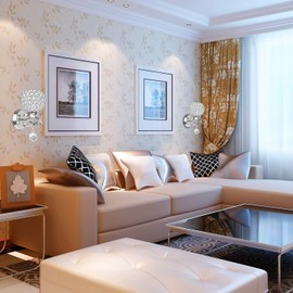 Crystal Wall Sconces Set of Two, Modern Wall Light Sconces Wall Lighting with Hanging Crystal Ball, Wall Mount Lamp Bedside Wall Lamp Silver Sconces Wall Decor for Bedroom Living Room Hallway