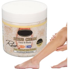 200Ml Exfoliante Corporal, Exfoliante de Arroz Blanqueador, Limpieza Profunda Suaviza la Cutícula Alivia la Aspereza Humecta Hidrata Mejora la Opacidad Elimina la Piel