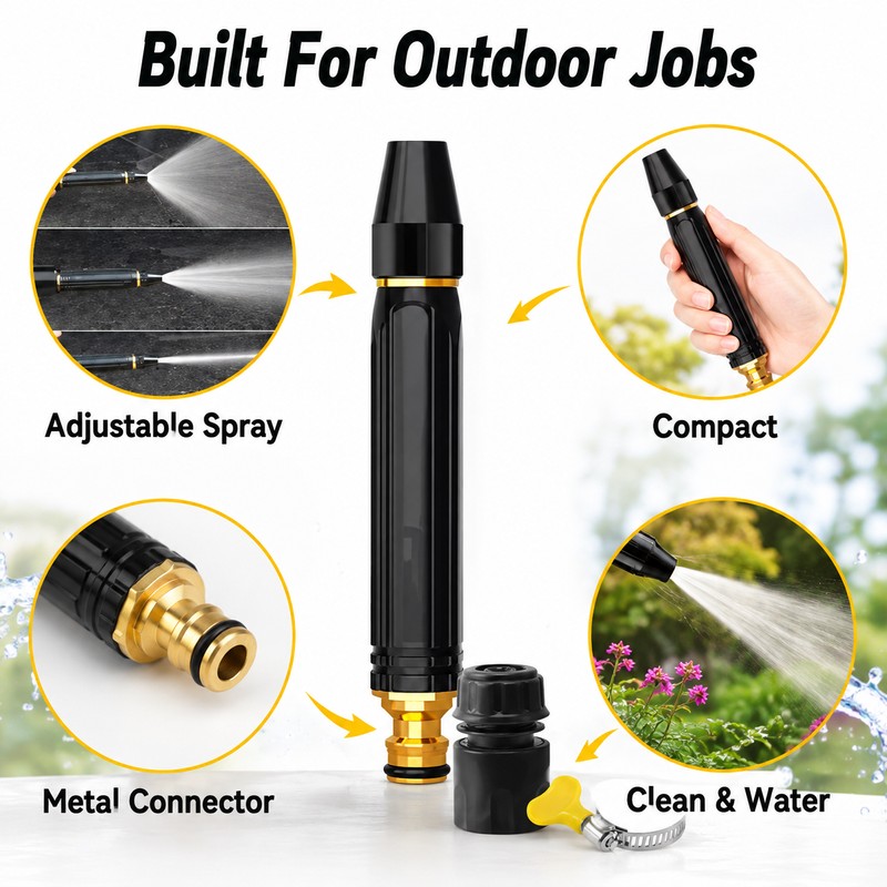 High Pressure Garden Hose Nozzle for Car Washing - Adjustable