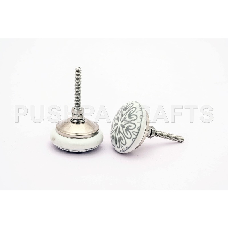 PUSHPACRAFTS 10 x Grey & White Knobs Grey & White