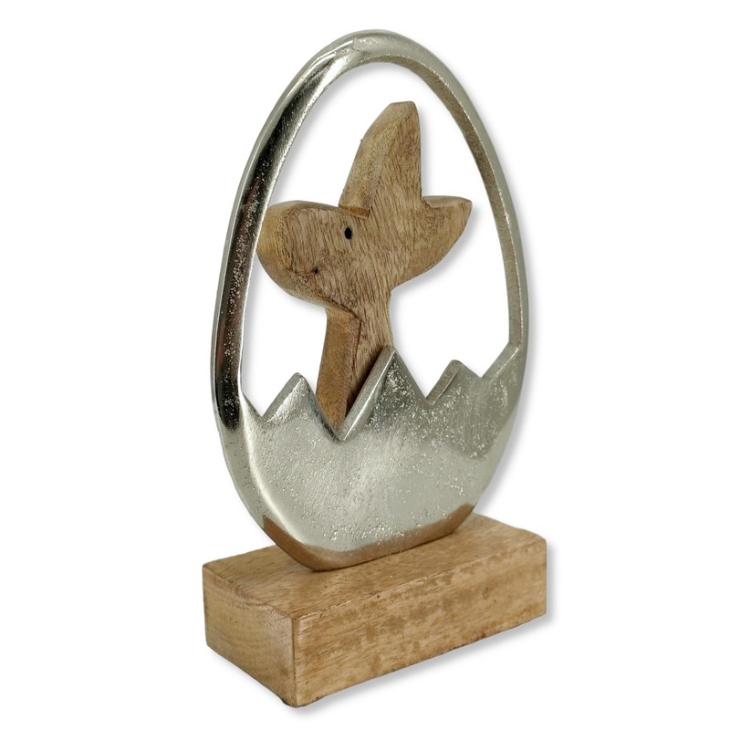 Wooden and Metal Easter Decoration Wood and Metal Easter Bunny