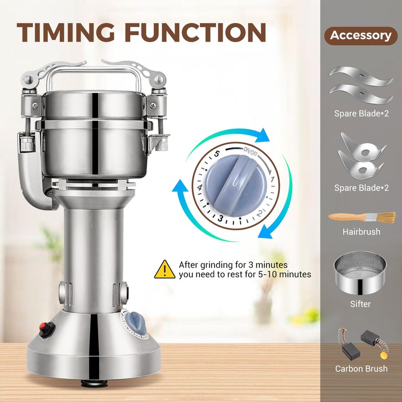 LEEVOT Grain Mill 150g Commercial Spice Grinder Electric 650W Stainless