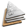 4 x Triangle Coasters - BW - Delicate Love Heart