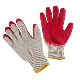 300 Pairs Working Glove Cotton/poly with Red Latex Coated
