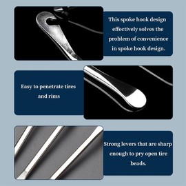 NJCXOLA Set of 3 Bicycle Tyre Levers, Metal Tyre Levers for Bicycle Tyre Change Tool, Bicycle Tyre Lever, Silver