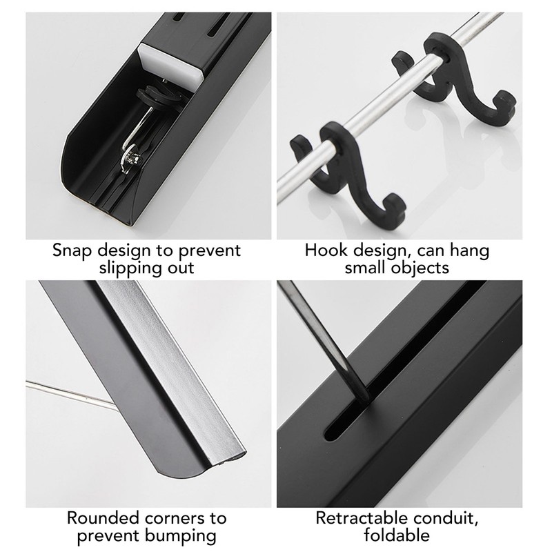 Retractable Clothes Hanger Rack Foldable Wall Mounted Aluminium Folding Clothes