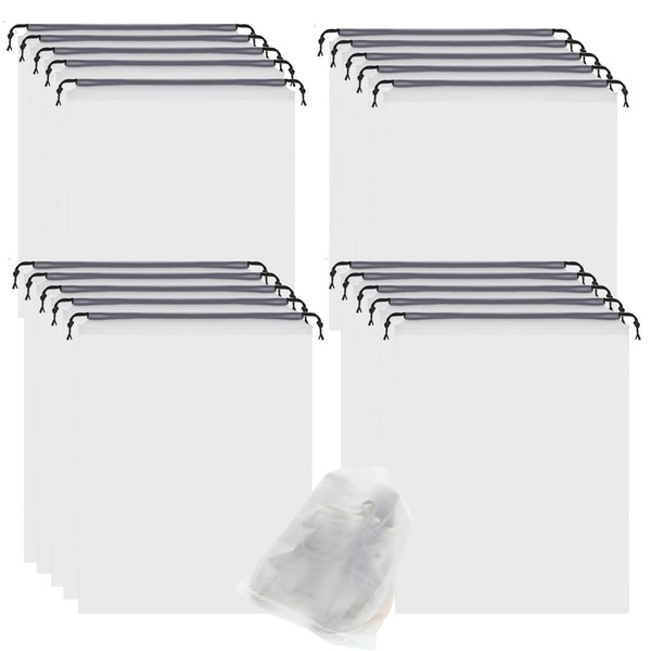 20Pack Clear Shoe Bags for Travel,11.8 * 15.7" Drawstring Travel