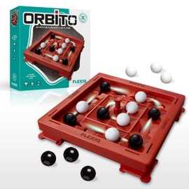 Orbito from Flex IQ, 2 Player Strategy Games for Family Gatherings, Great for Kids Games, Includes 1 Game Board with Orbito Button, 8 White Marbles and 8 Black Marbles