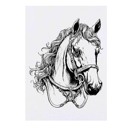 'horse' Temporary Tattoo - Water Resistant, Skin-Safe, Non-Toxic Transfer (TO00063535)