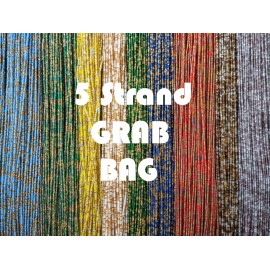 Handmade Grab Bag African Waist Beads, 5 Strands, Random Beads, Cotton 42-44 inch Tie-On