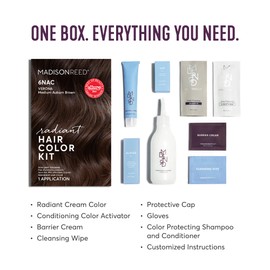 Madison Reed Madison Reed Radiant Hair Color Kit, Medium Chocolate Brown for 100% Gray Coverage, Ammonia-Free, 6NAC Verona Brown, Permanent Hair Dye, Pack of 1