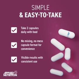 Applied Nutrition Collagen + Coconut Capsules – Marine Collagen with Vitamin C & Coconut Oil – Hair,Skin & Nails Support – Joint & Connective Tissue Health –Halal Certified –180 Capsules (90 Servings)