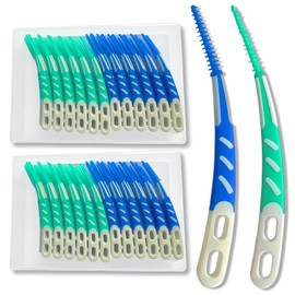 154 Piece Interdental Brush Set, Interdental Brushes, Easy to Use, Size is 6.5 x 0.7 cm, Teeth Cleaning Apply for Cleaning Hardly Accessible Interdental Spaces (Green and Blue)