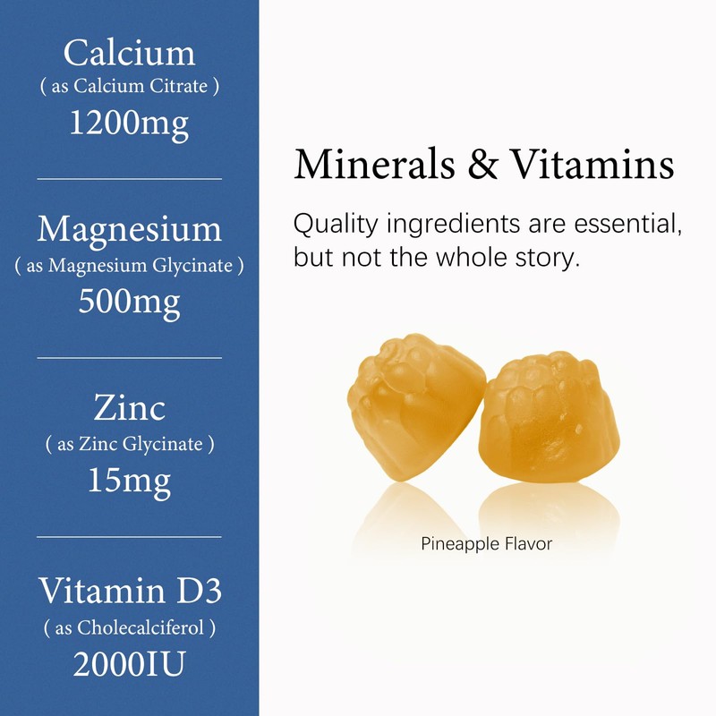 Calcium 1200 mg with Vitamin D3 Gummies, Calcium Citrate Supplements