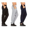 DARESAY Mens Athletic Pants with Pockets, Black/Navy/Silver, X-Large - 3-Pack