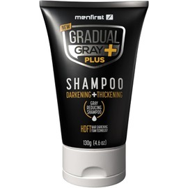 MENFIRST Champú Gradual Gray Plus - Oscurece Y Da Volumen - Champú Tinte Para El Cabello, Pigmento Intenso, Cobertura De Canas, Acabado Natural, Fácil Aplicación En 3 Minutos, 130 Ml