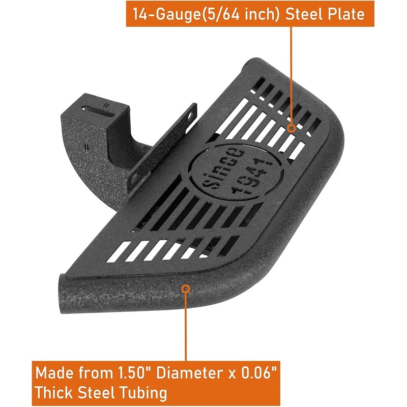 Hooke Road Wrangler JL 2-Door Running Board Side Step Bars