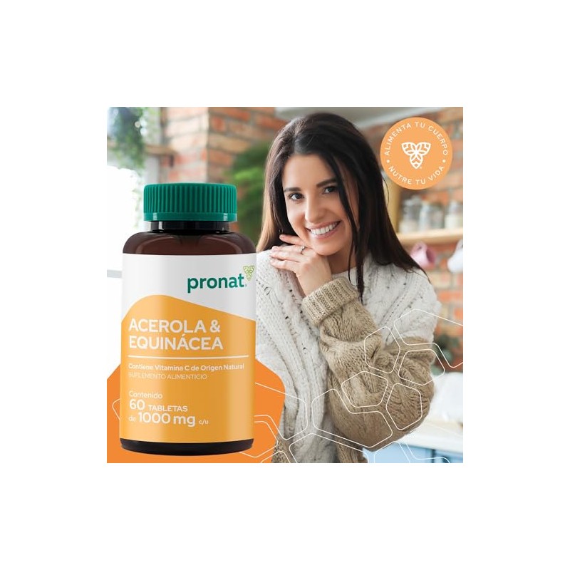 PRONAT | Acerola y Equinácea, Suplemento Alimenticio, con 298 mg