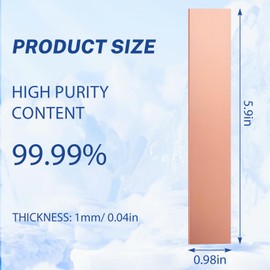 10 Pcs 99.99% Pure Copper Anode Strip, 5.9''x0.98''x0.04'' Copper Plate Sheet for Electroplating Kit, Jewelry Plating & DIY Project