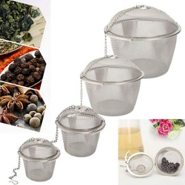 4 Size Stainless Steel Tea Strainer Infuser Tea ball Locking Ball Tea Spice Mesh Herbal Ball Cooking tools With Chain