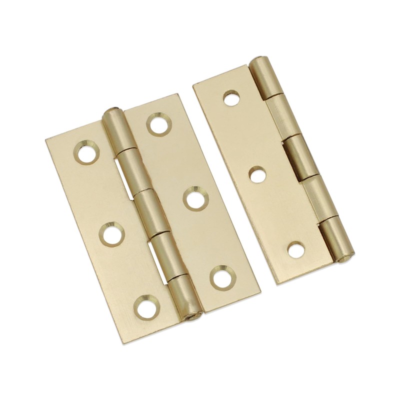 Infinity Decor 3 Inch (75mm) Satin Brass Butt Hinges Pair
