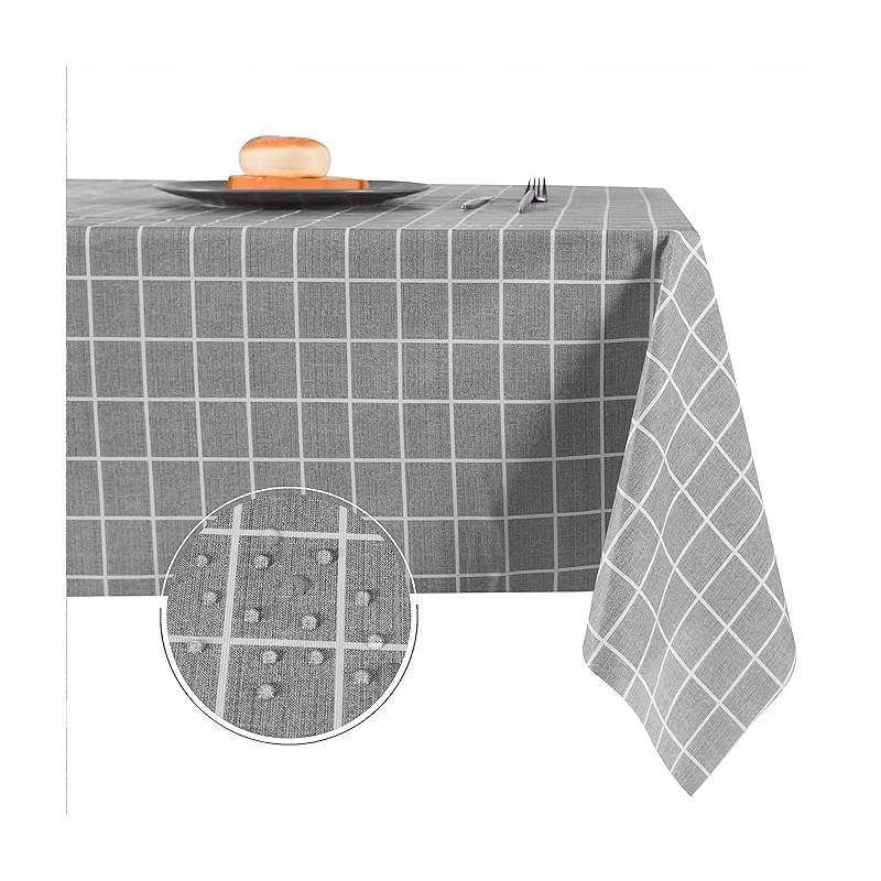 140x220cm Rectangle Checkered Table Cloth - Waterproof, Oil Proof, Spill