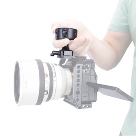 NICEYRIG Camera Handle Grip Wheel Chute Clamp Handgrip with 3/8"-16 Arri Locating Holes Nato Clamp for Camera Cage-527