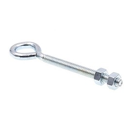 Prime-Line 9066440 - Tornillos de ojo con tuercas, 1/4 pulgadas, 20 x 4 pulgadas, acero chapado en zinc (paquete de 10)
