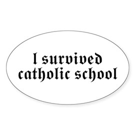 CafePress I Survived Catholic School Oval Sticker Oval Car Bumper Sticker