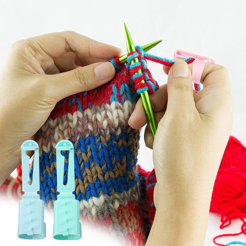 Set of 4 Adjustable Crochet Rings with Thread Guide for