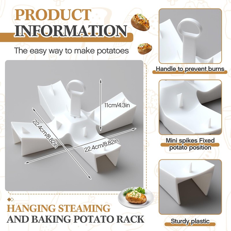 Honeydak Microwave Potato Cooker, Baked Potato Stand Holder, Microwave Reusable