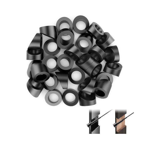 CKE 50 Pack 3/8" Black Angle Beveled Washers for Cable