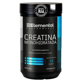 Elemental Creatina Monohidratada, Hecho por PiSA, Pureza Certificada Laboratorio | 90 Servicios de 5g, 450g | Alto Rendimiento, Performance, Pre workout, Sin Sabor, Apto para Veganos