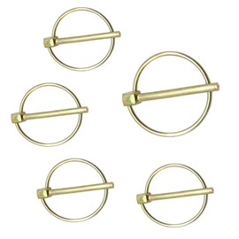 Hocansen 5 Pcs Lynch Pin and Ring 4.5x45mm Shaft Locking Pin Fastener with Ring 3 Point Hitch Pins for Tractors,Trailers and Trucks Mower (4.5*45mm/OX)