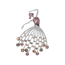 UNVAK Ballet Dancer Brooches Crystal Rhinestone Dancer Brooch Pin Jewelry Gift for Women Girls
