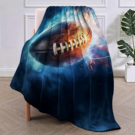 Football Throw Blanket Gifts for Adults Kids Girls Boys Soft Warm Lightweight Cozy Flannel Sports Blankets for Bed Sofa Couch Living Room Decor 50x60in