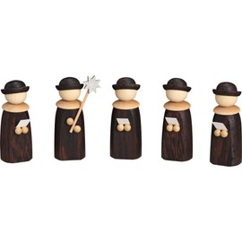 Miniatur Figuren "Kurrendefiguren" 5-teilig Größe ca. 6,5 cm Erzgebirgskunst, Weihnachtsdeko, Weihnachten, Holzmann, Holzfigur
