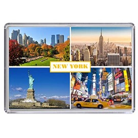 New York USA Souvenir Acrylic Fridge Magnet (Standard: 70x45mm)