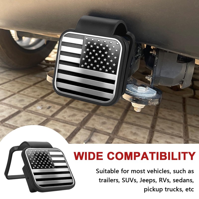 Hitch Covers 2 Inch, Rubber Trailer Hitch Cover, Square Mouth