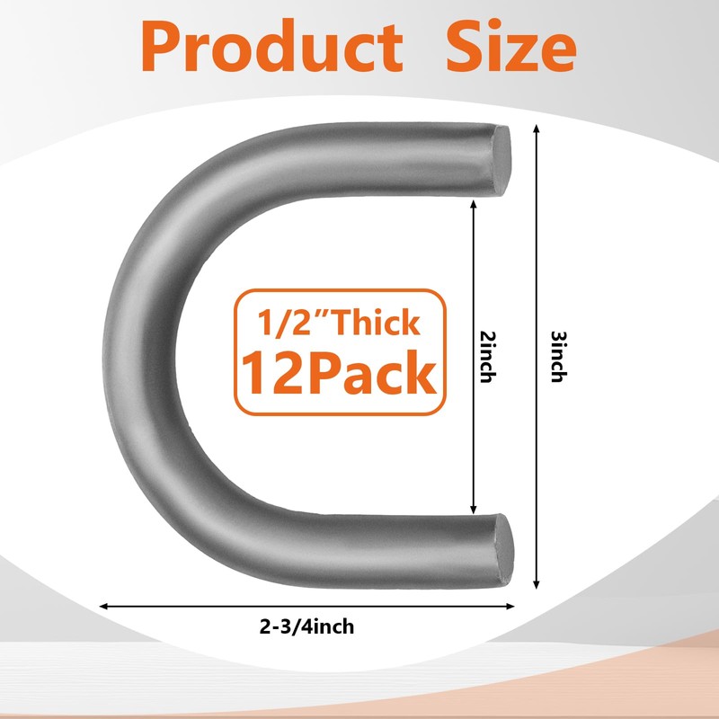 BBTO 12 Pack 1/2" Heavy Duty Weld-on Steel D-Ring Rope