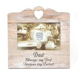 The Leonardo Collection 6" x 4" Shabby Chic Sentiment Wooden Photo Frame - Dad