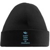 Hippowarehouse Don't Keep Calm Be Dramatic Embroidered Beanie Hat Black
