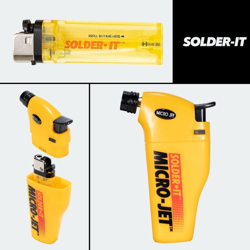 Solder-It Micro-Jet Torch (MJ-300) | Butane Torch Lighter with Safety